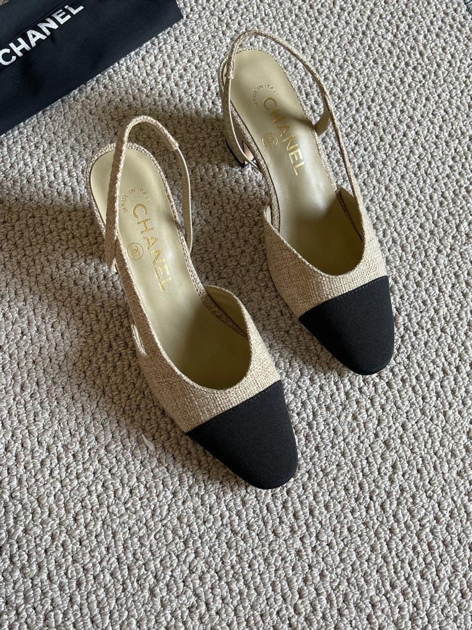 Chanel heels - fabric