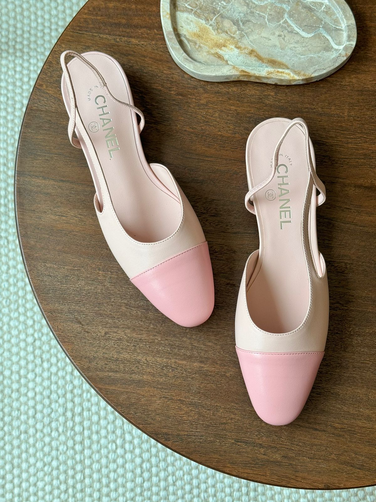 Chanel heels - pink low heel