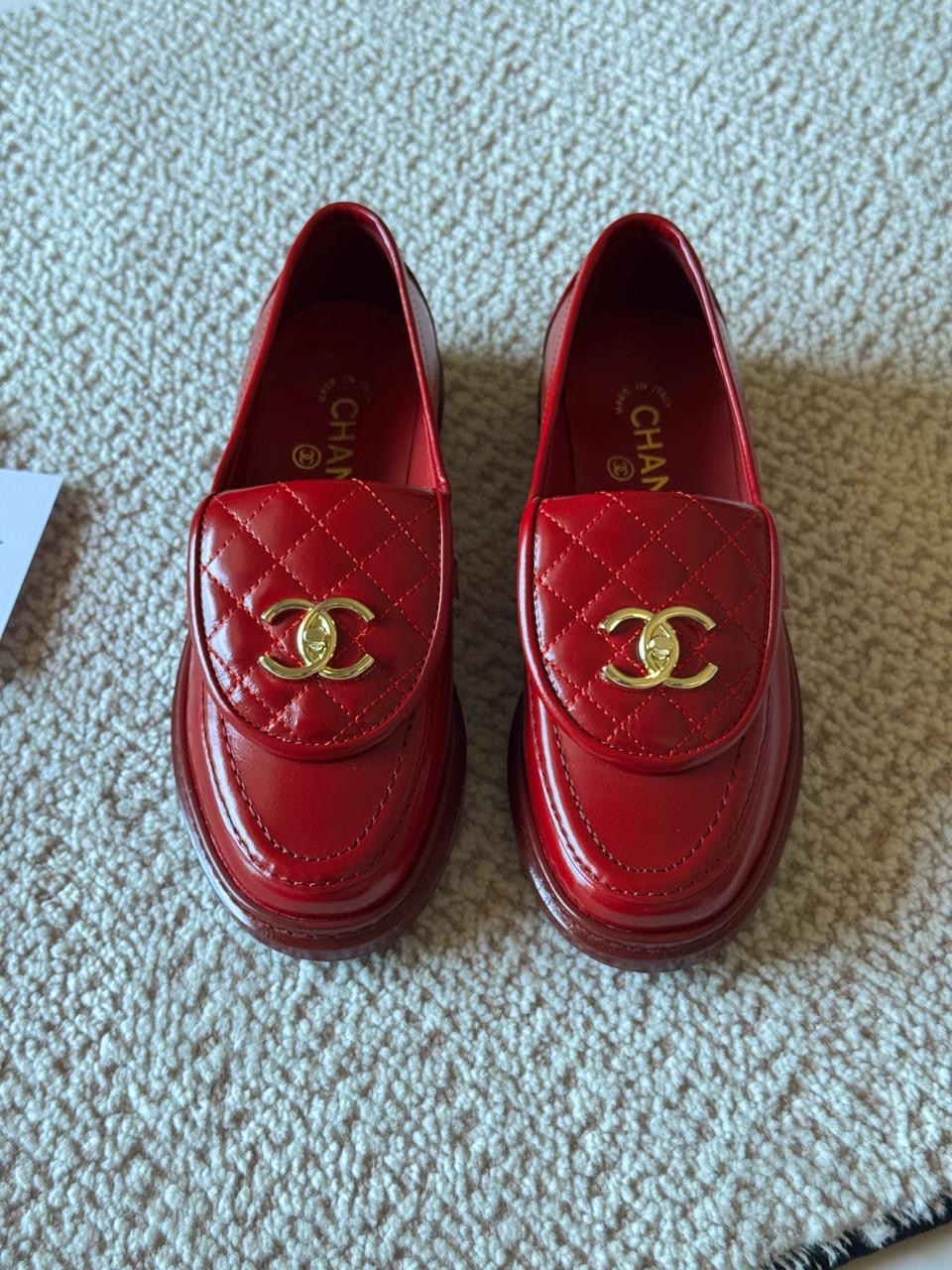 Chanel loafers - red