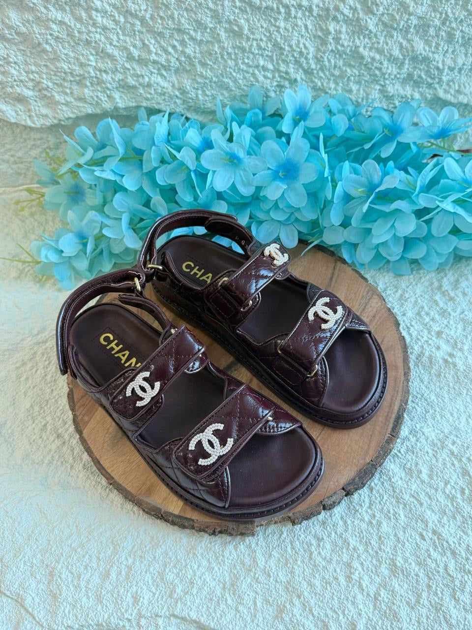 Chanel slippers & chanel sandals.