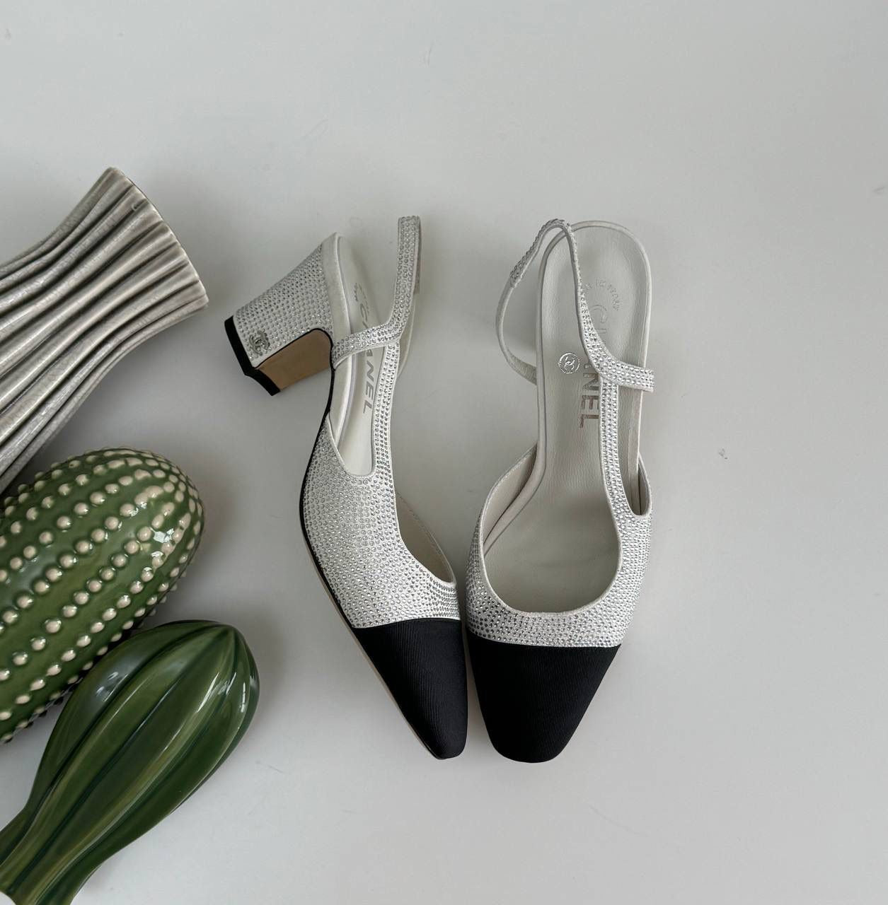 Chanel heels white