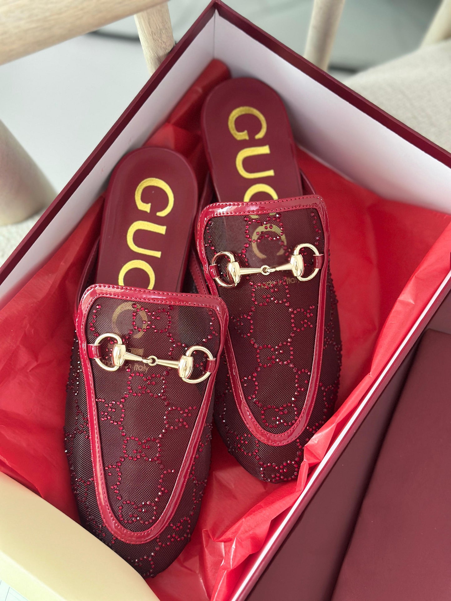 Gucci mules - red maroon