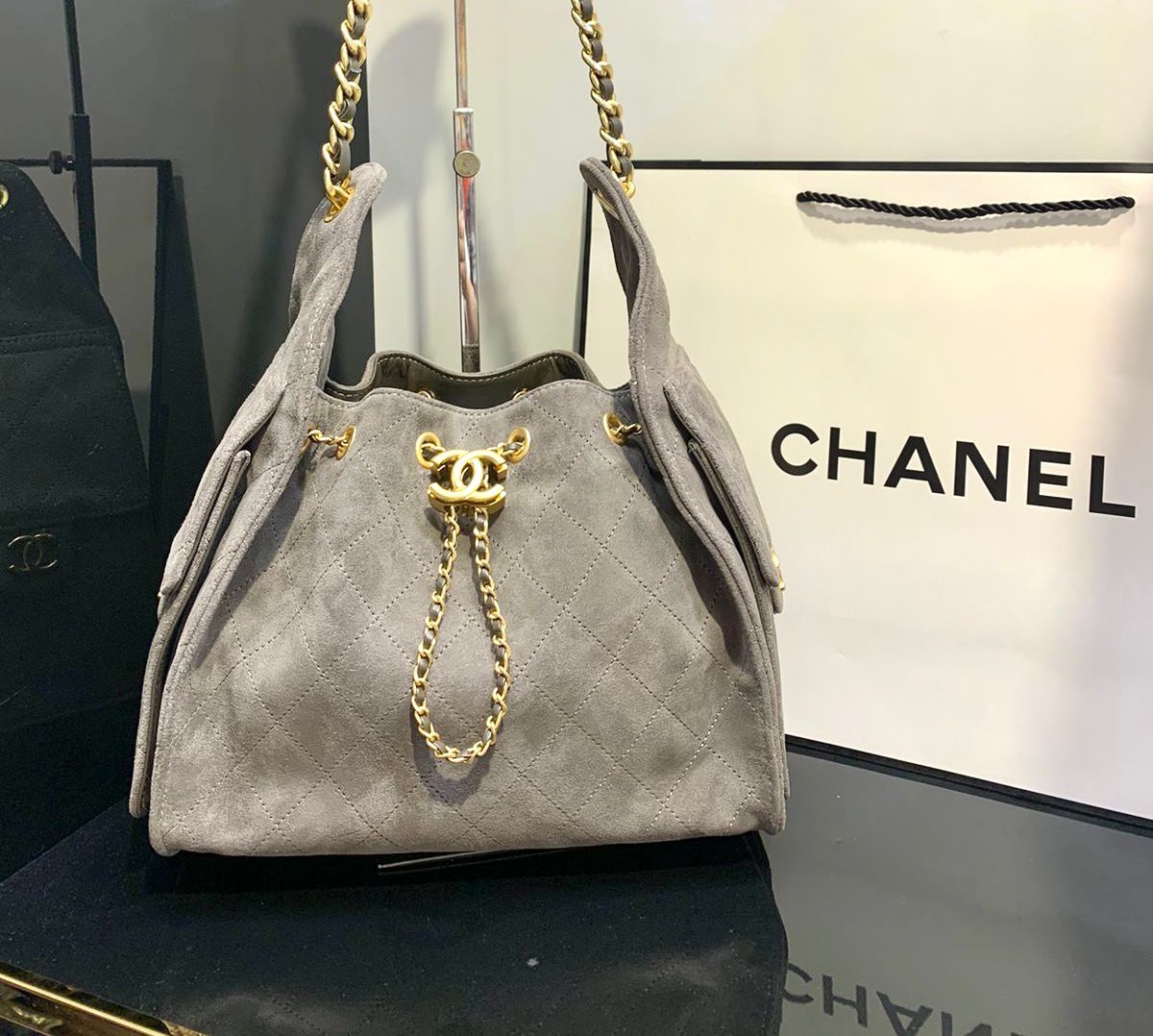 Chanel bag suede