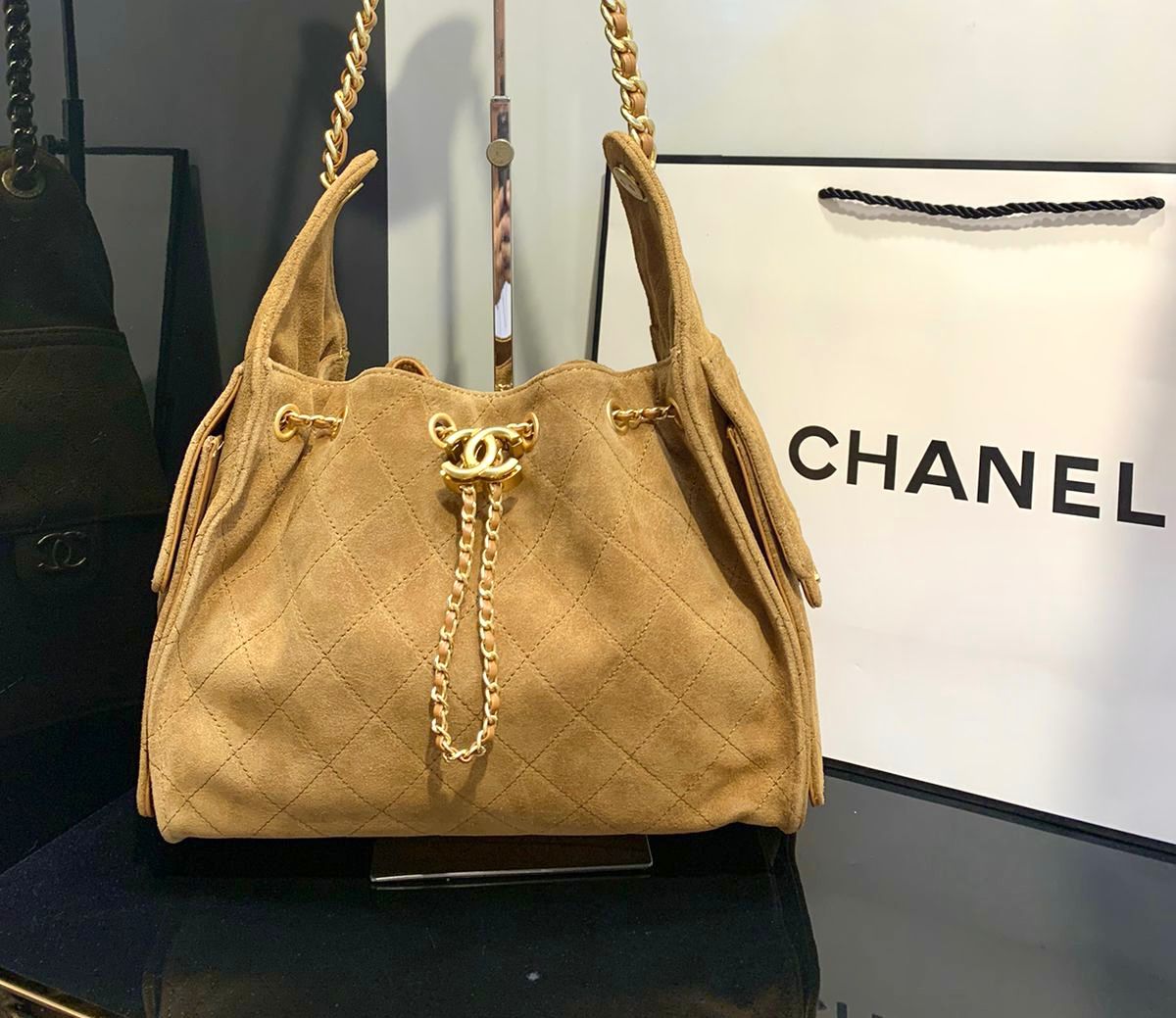 Chanel bag suede