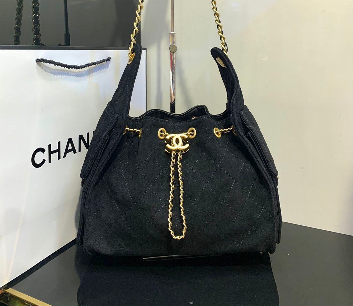 Chanel bag suede