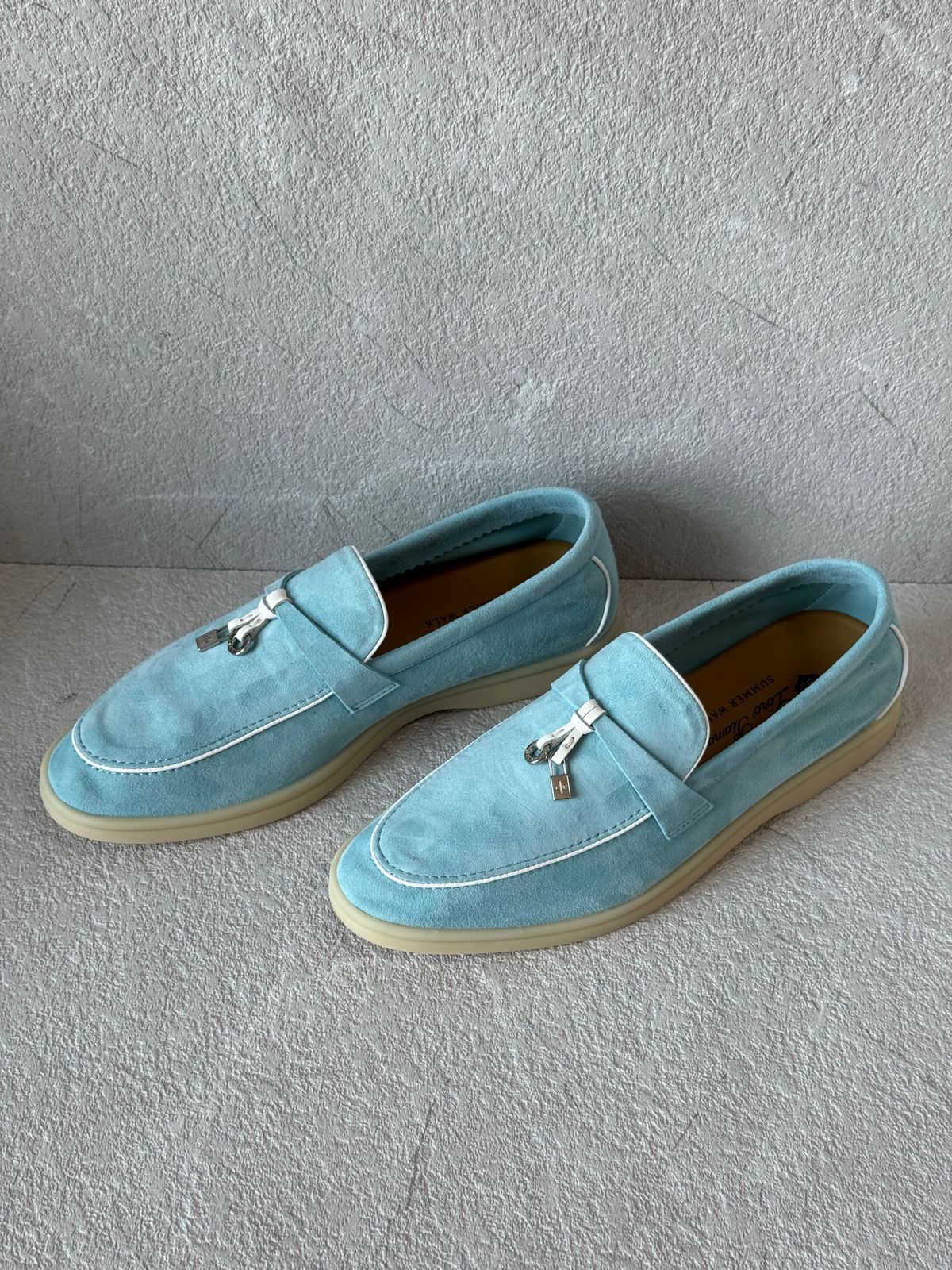 Loro piana loafers & loro piana mules - light blue