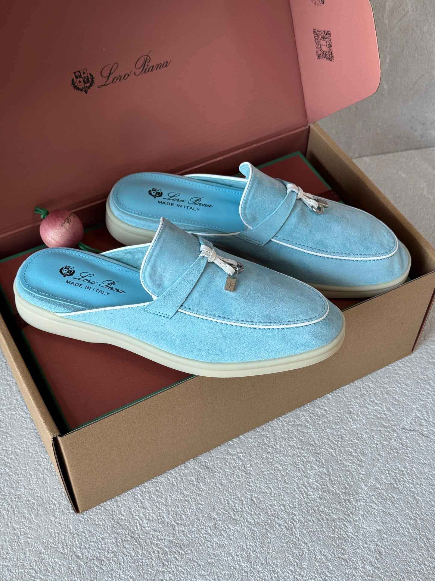 Loro piana loafers & loro piana mules - light blue