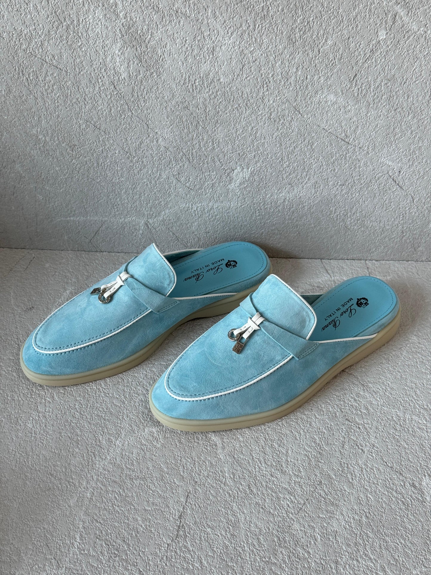 Loro piana loafers & loro piana mules - light blue