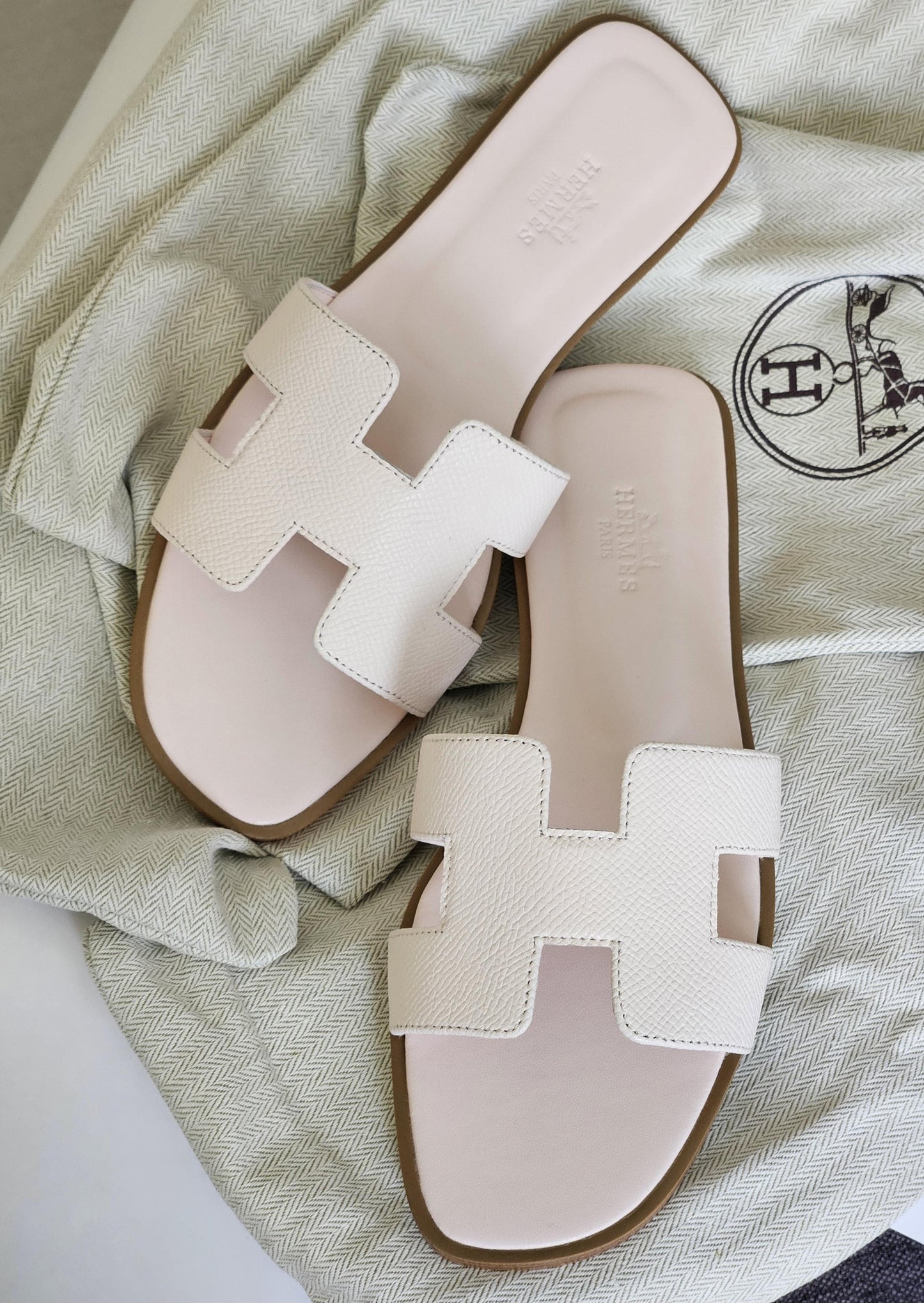 Hermes slippers & Hermes sandals heels white