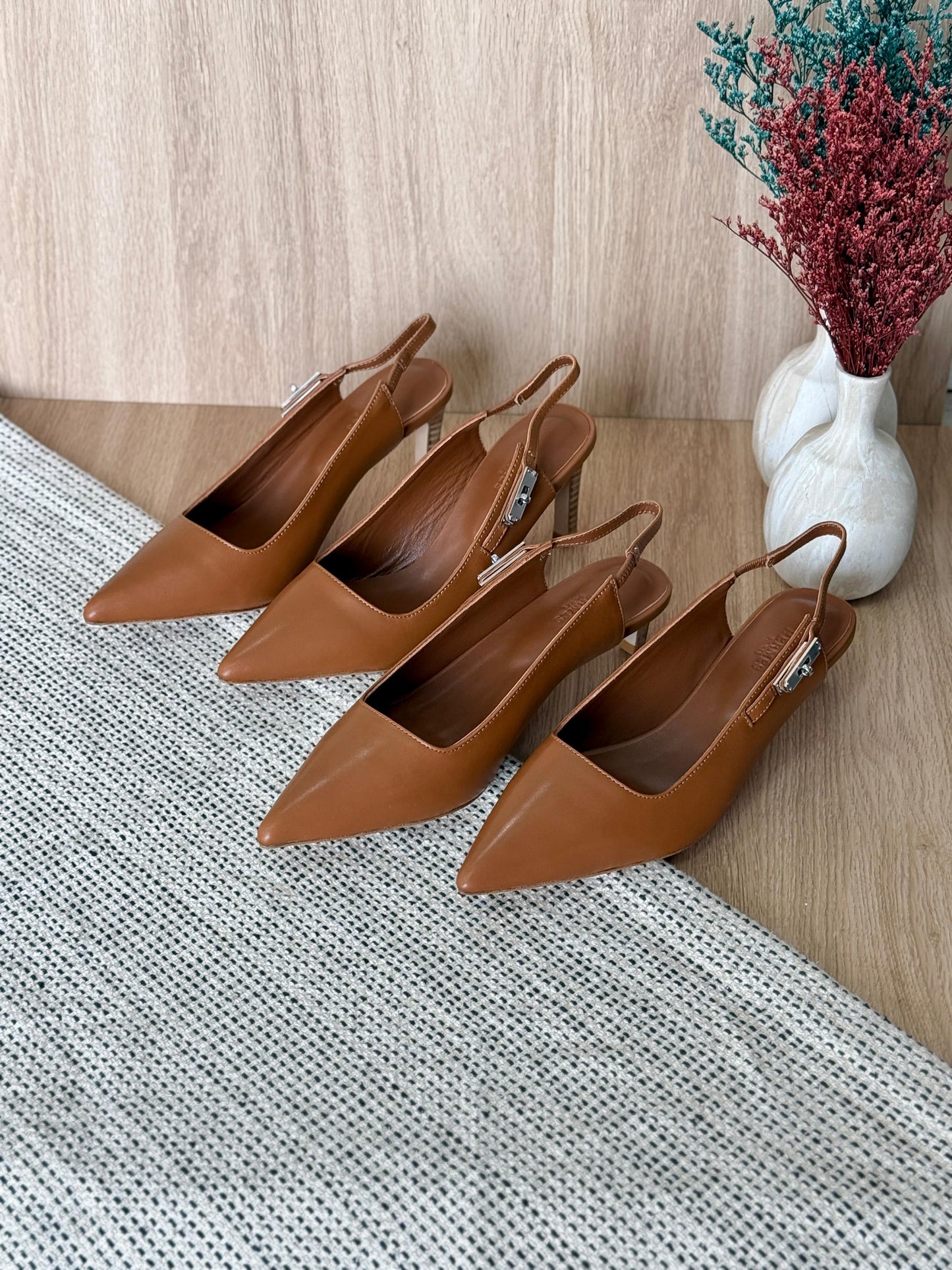 Hermes heels brown