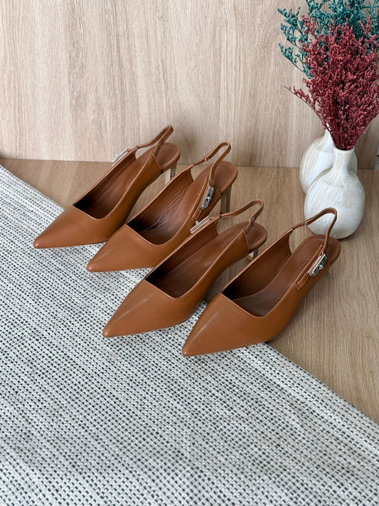 Hermes heels brown