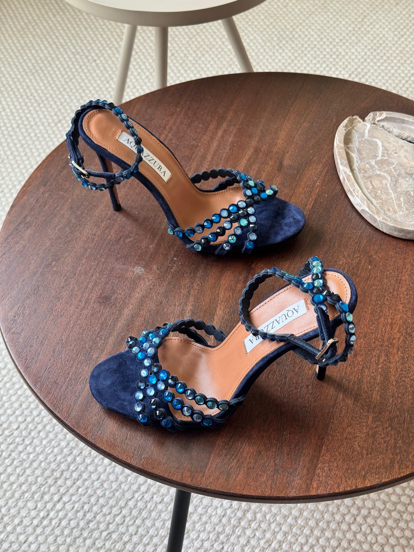 Aquazurra sandals heels blue
