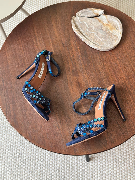 Aquazurra sandals heels blue