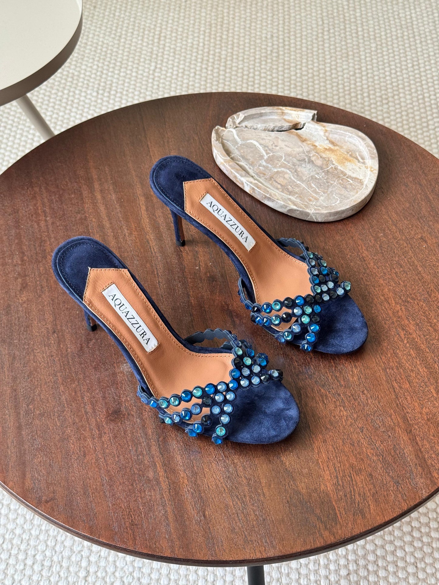 Aquazurra sandals heels blue