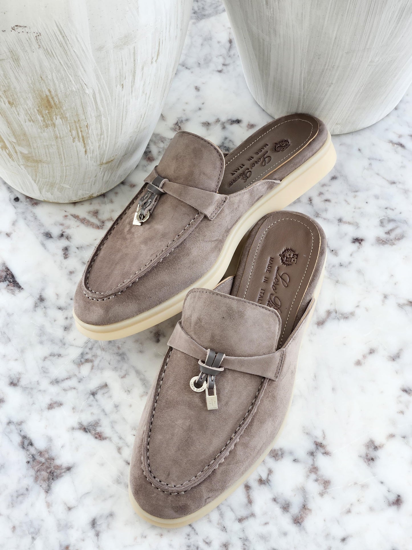 Loro piana mules - taupe color