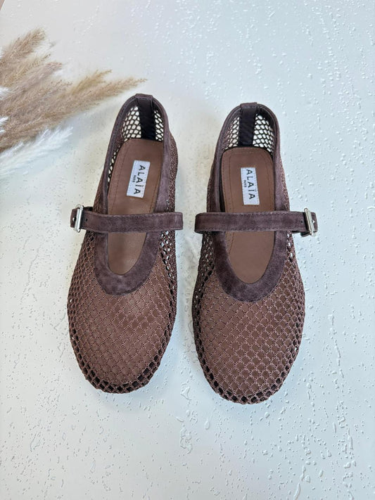 Alaia ballerina -suede brown