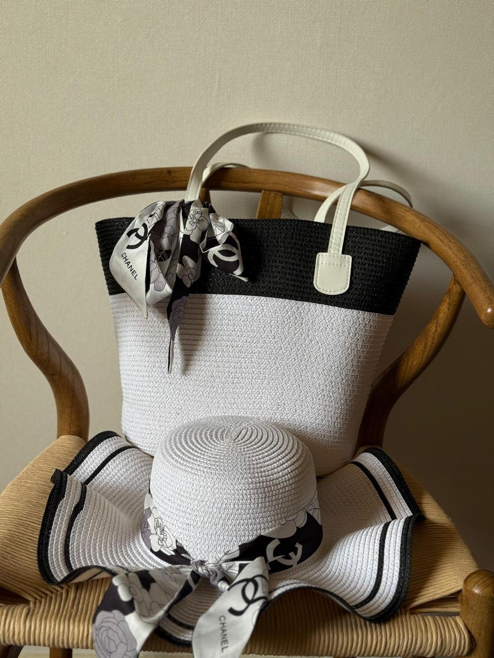 Chanel  bag tote & hat -beach set