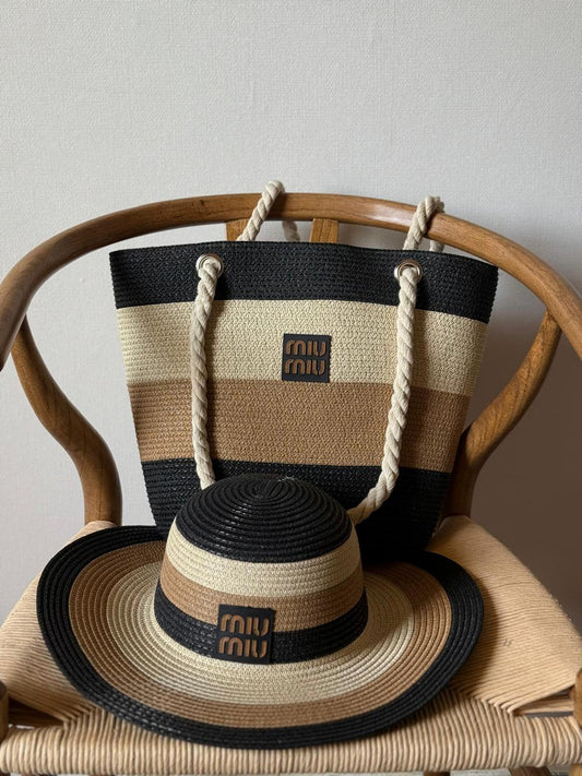 Miu miu  bag tote & hat -beach set