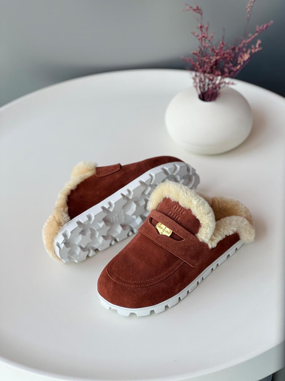 Miu miu mules with fur