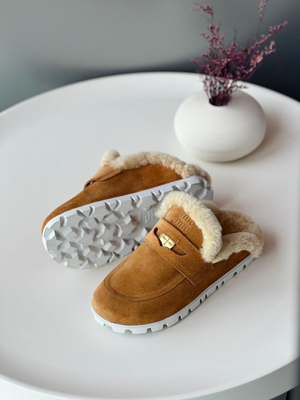 Miu miu mules with fur
