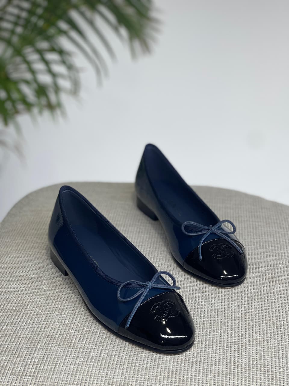 Chanel ballerina navy blue