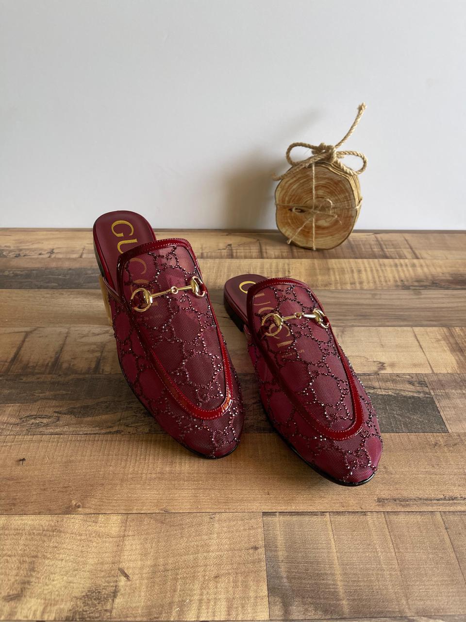 Gucci mules maroon