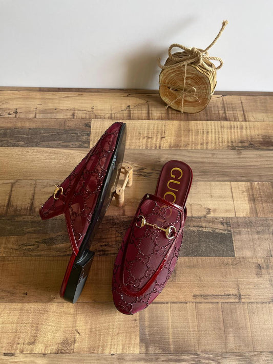 Gucci mules maroon