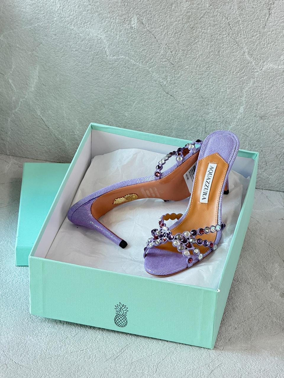Aquazurra sandals heels -purple