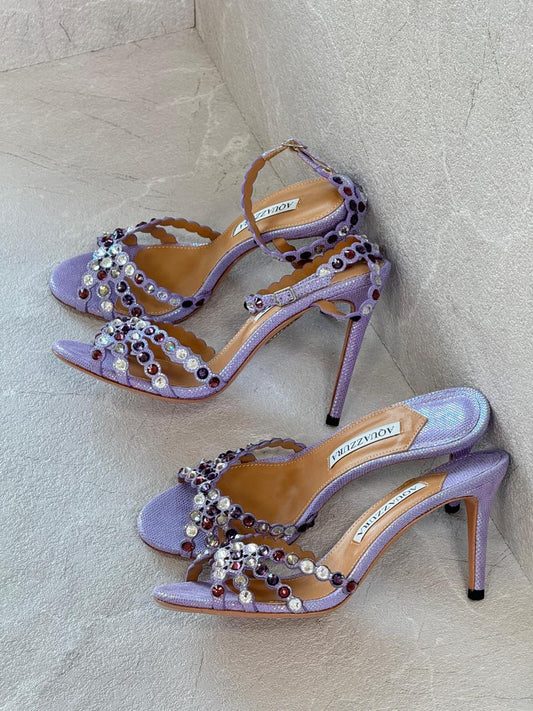 Aquazurra sandals heels -purple