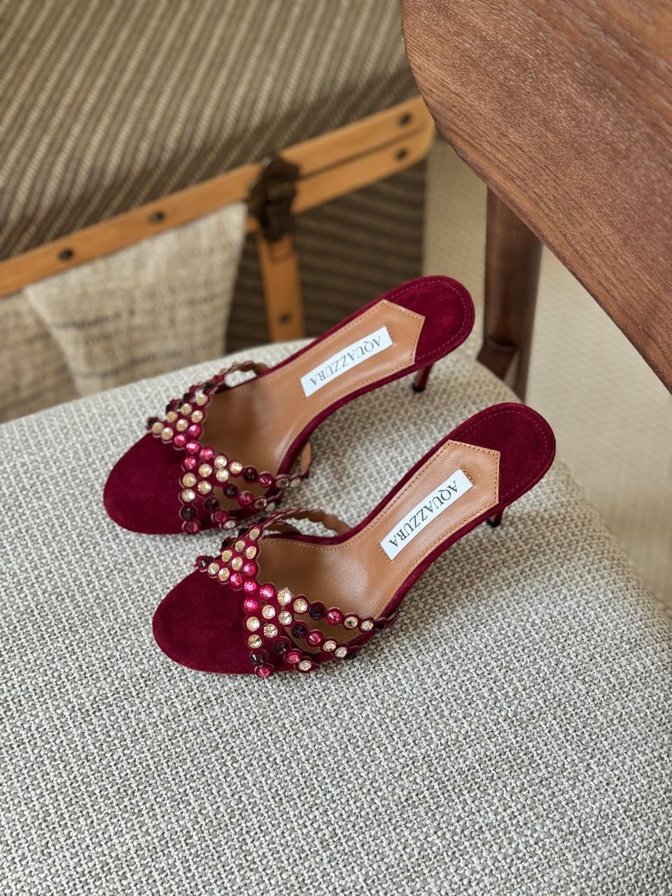 Aquazurra sandals heels red