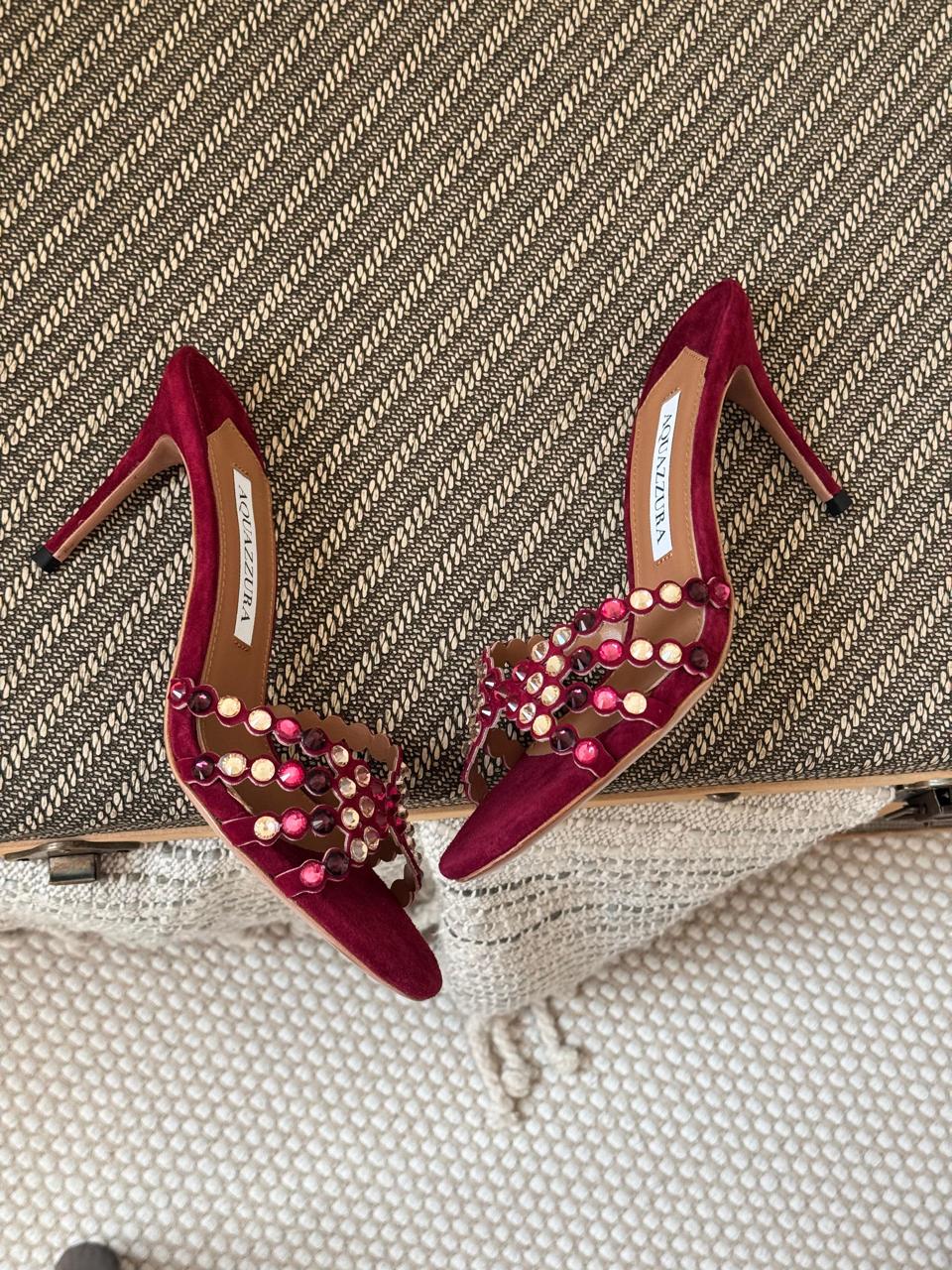 Aquazurra sandals heels red