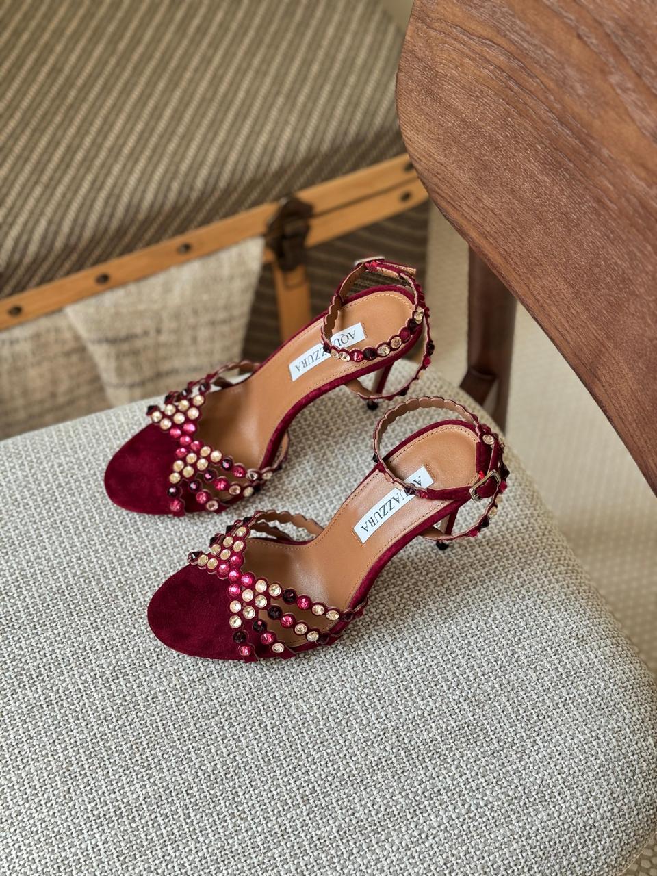 Aquazurra sandals heels red