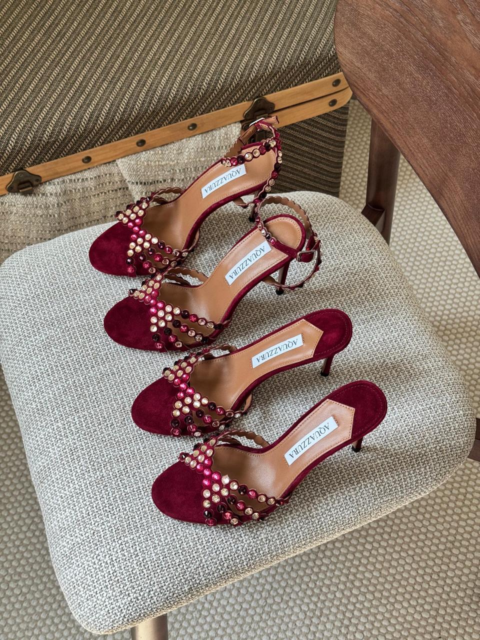 Aquazurra sandals heels red