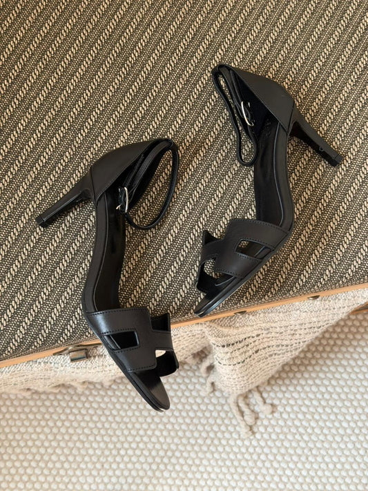 Hermes sandals heels soft leather