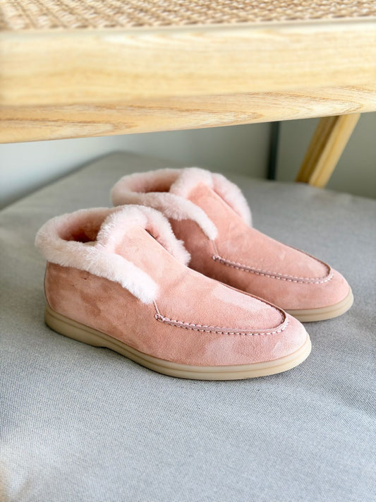 Loro piana loafer with fur - pink