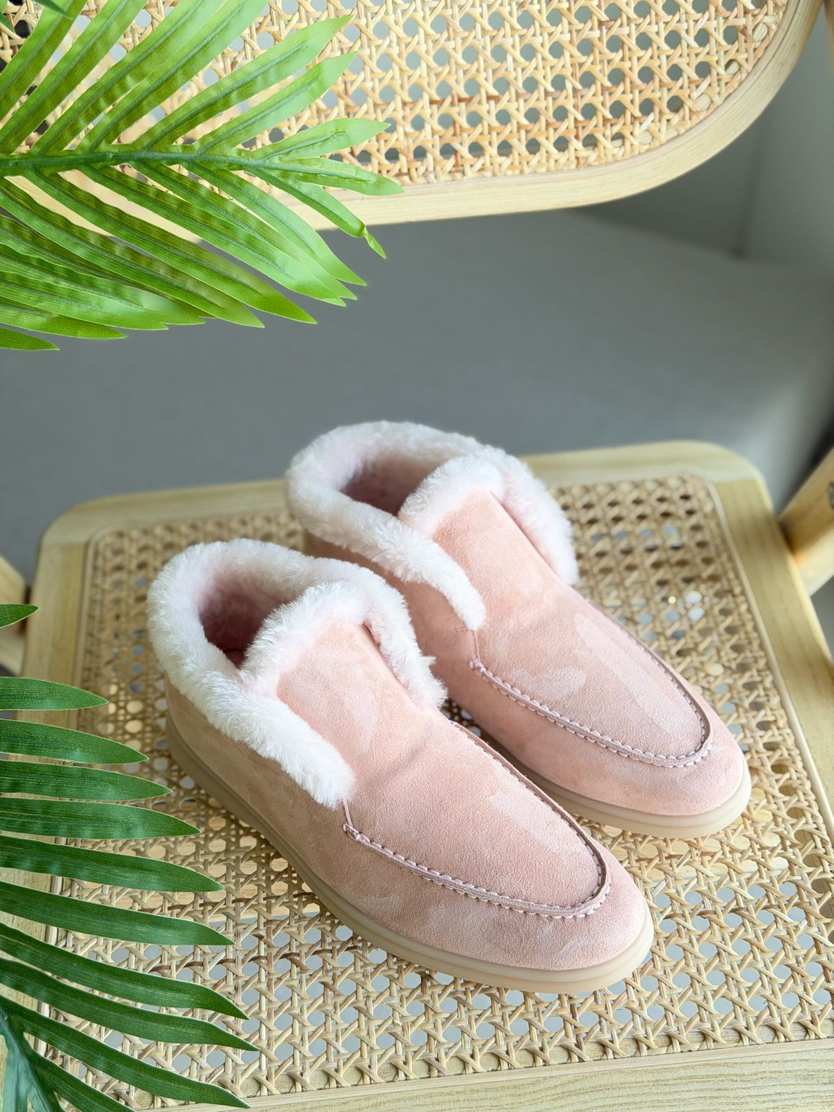 Loro piana loafer with fur - pink