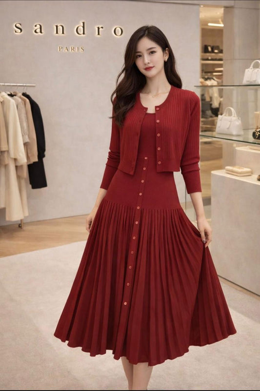 Sandro dress with cardigan