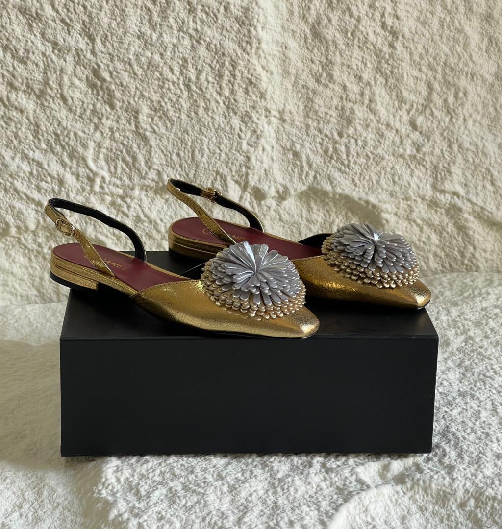 chanel heels -low heels flat