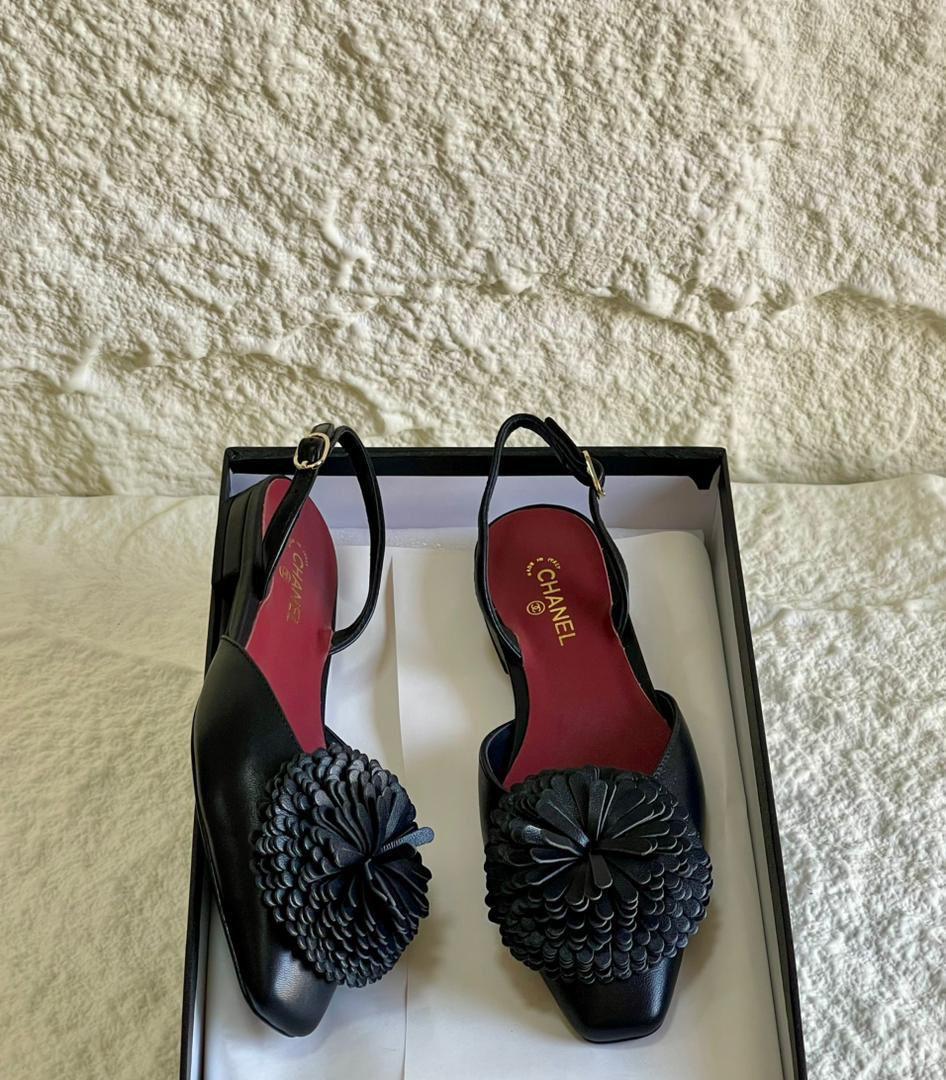 chanel heels -low heels flat