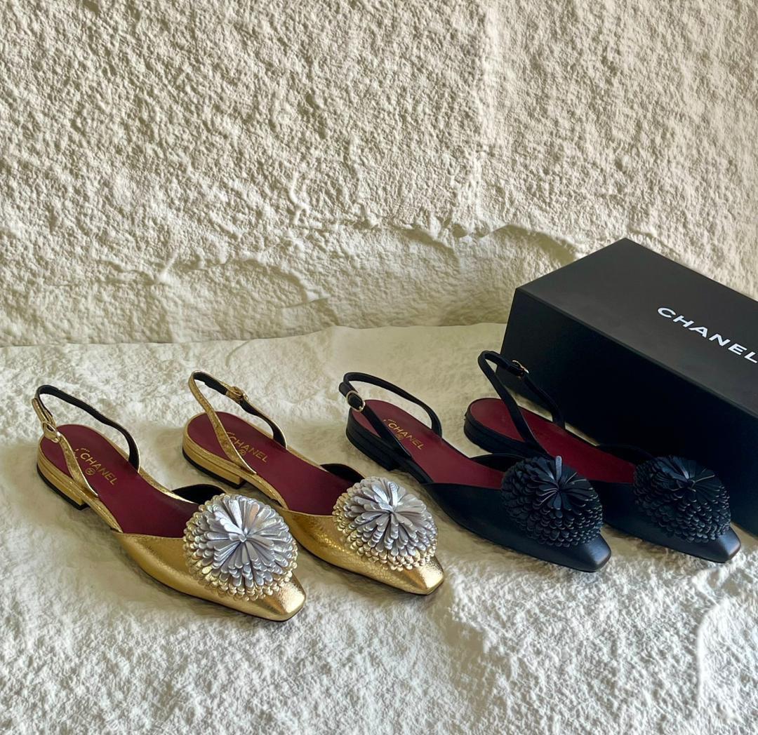 chanel heels -low heels flat