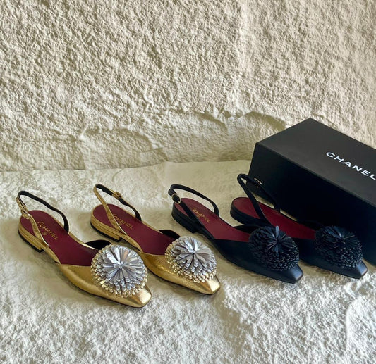 chanel heels -low heels flat