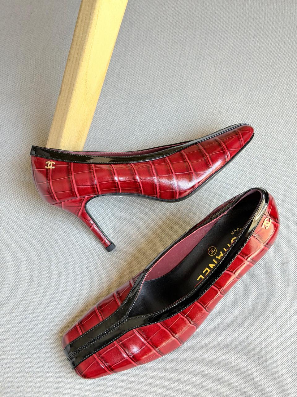 Chanel heels crocodile