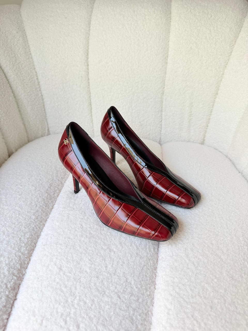 Chanel heels crocodile