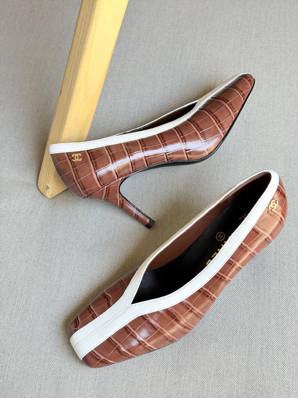 Chanel heels crocodile