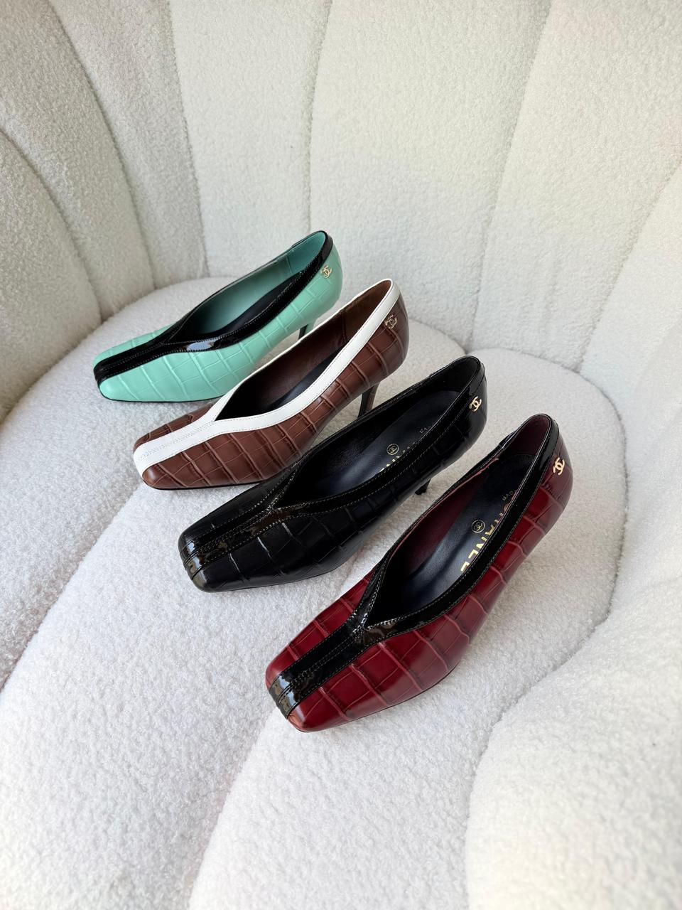 Chanel heels crocodile