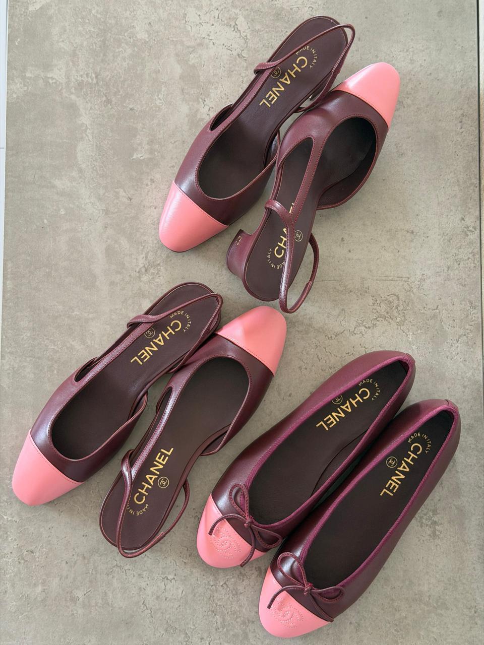 Chanel heels & chanel ballerina collection - maroon
