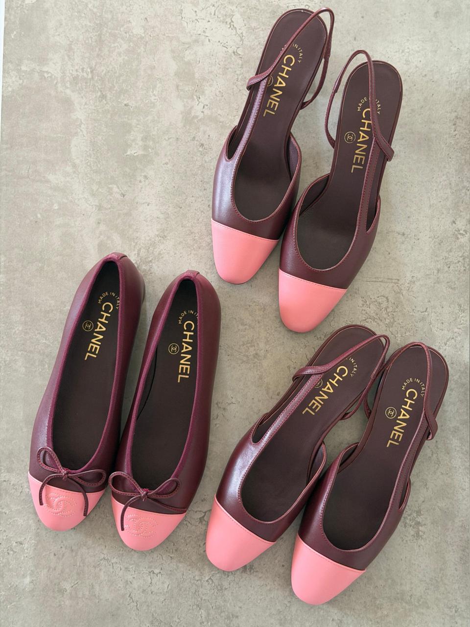 Chanel heels & chanel ballerina collection - maroon