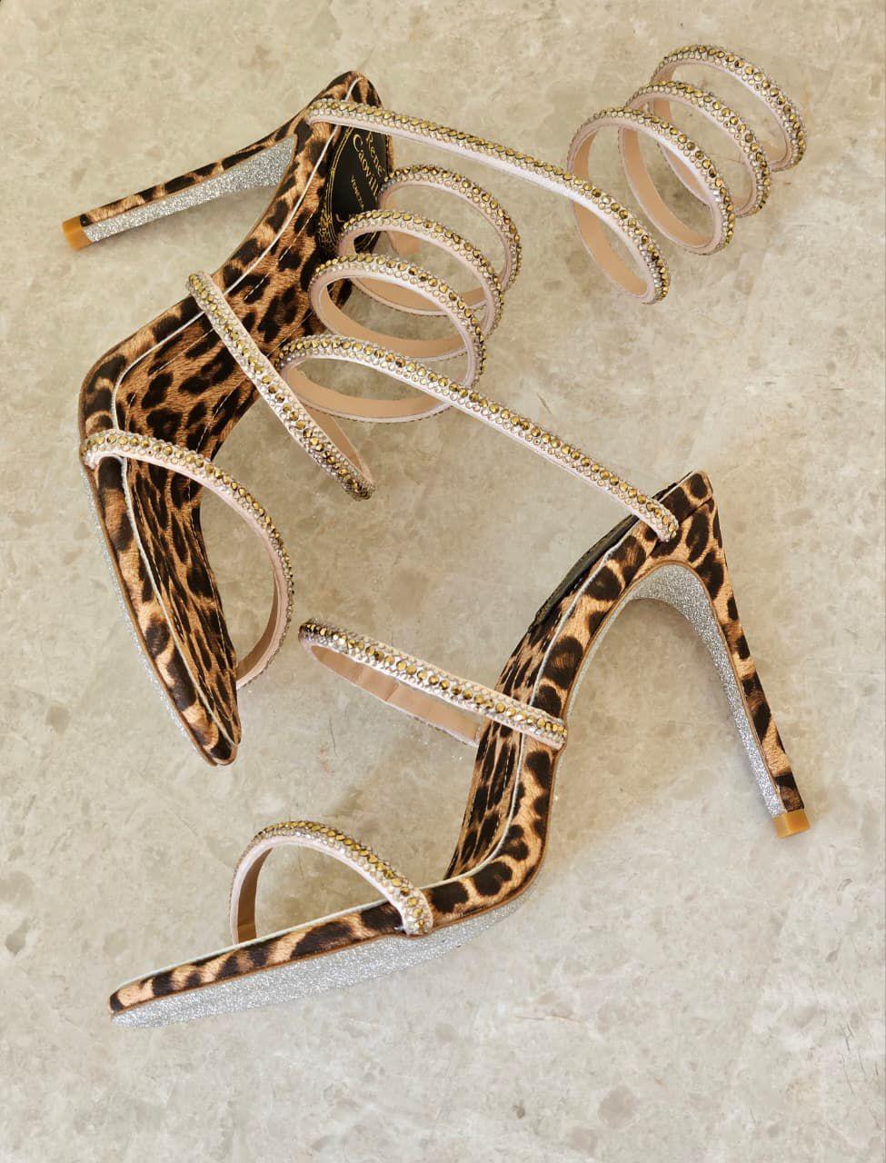 Rene caovilla sandals heels - leopard