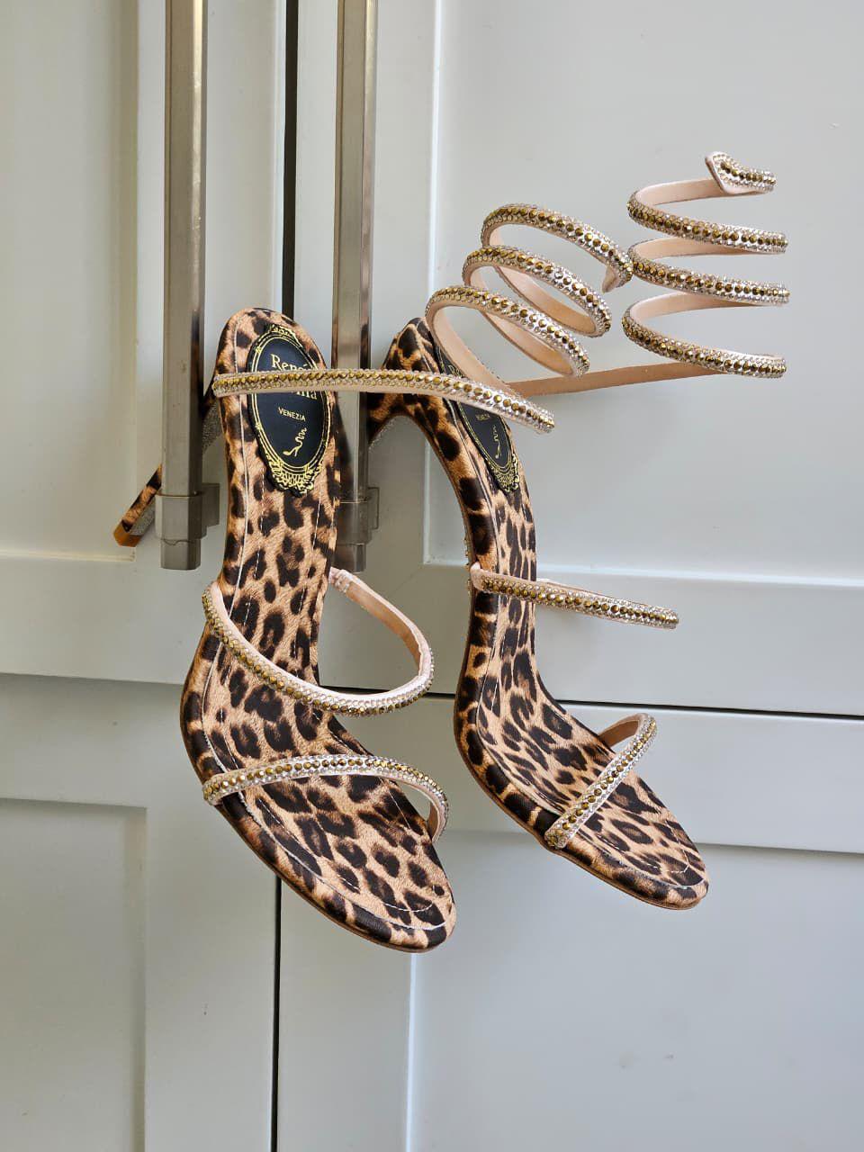 Rene caovilla sandals heels - leopard