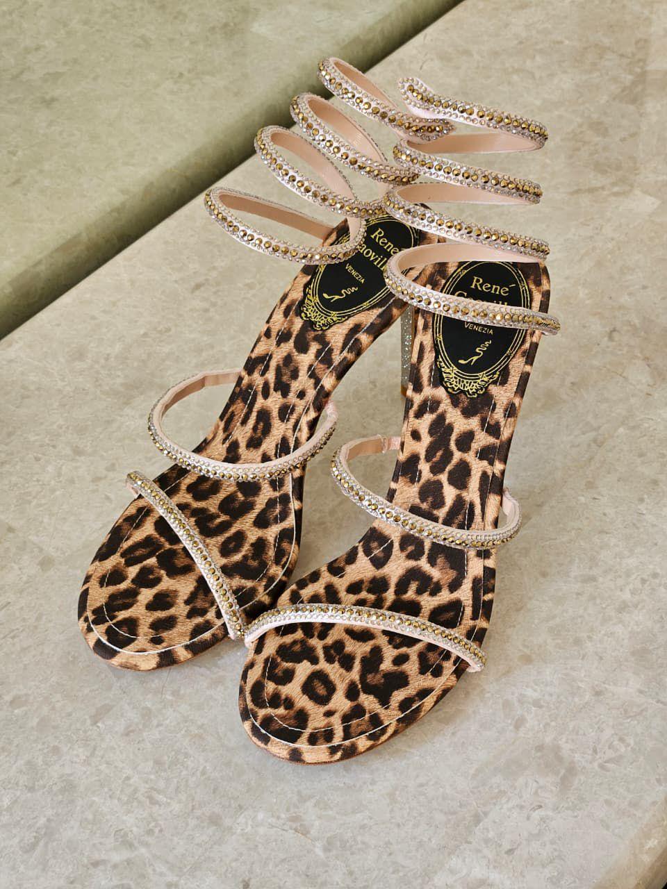 Rene caovilla sandals heels - leopard